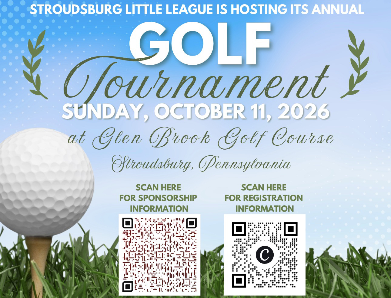 Stroudsburg Little League Annual Golf Tournament - October 11, 2026